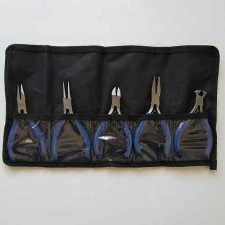 Plier Set - 5 Pieces in a roll up case