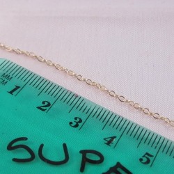Flat Cable 1.6mm Gold Filled Chain - 1 Metre Shown with Ruler