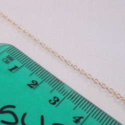 Flat Cable 1.6mm Rose Gold Filled Chain - 1 Metre Shown with a Ruler