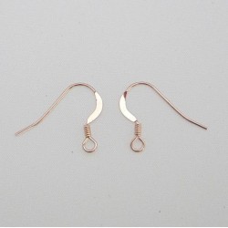 14/20K Rose Gold Filled Ear Wire with Coil - 5 Pairs