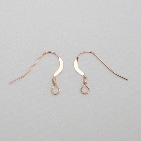 14/20K Rose Gold Filled Ear Wire with Coil - 5 Pairs