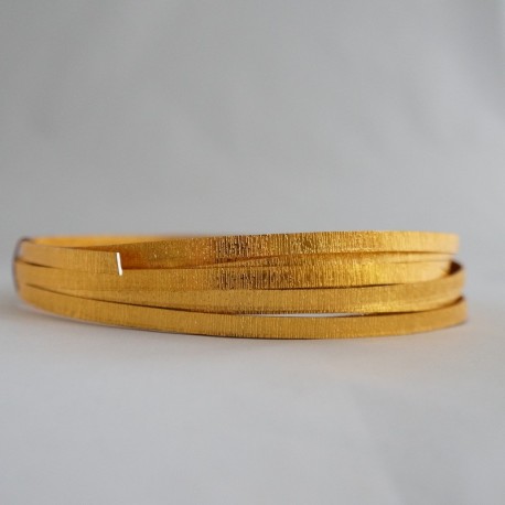 Gold Anodised Flat Textured Aluminium Wire 5mm X 1mm - 5m