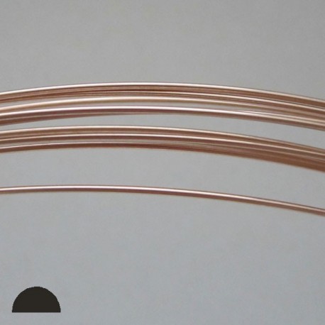20 gauge Half Round Dead Soft 14k Rose Gold Filled Wire - 3 Metres