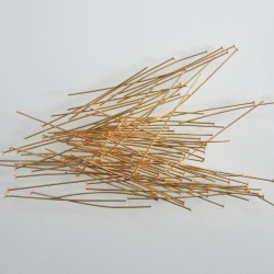 Head Pin 50mm Gold Plate 21 gauge - Pack of 100
