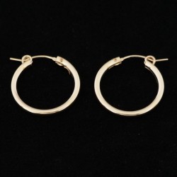 22mm Smooth Wire Hoop Gold Filled Earring