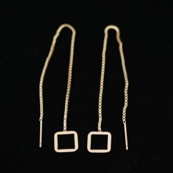 8.5mm Flat Square Ear Threads Gold Filled Earrings