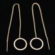 14mm Flat Circle Ear Threads Gold Filled Earring - 1 Pair