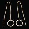 14mm Flat Circle Ear Threads Gold Filled Earring