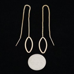 20.5mm Flat Oval Ear Threads Gold Filled Earring