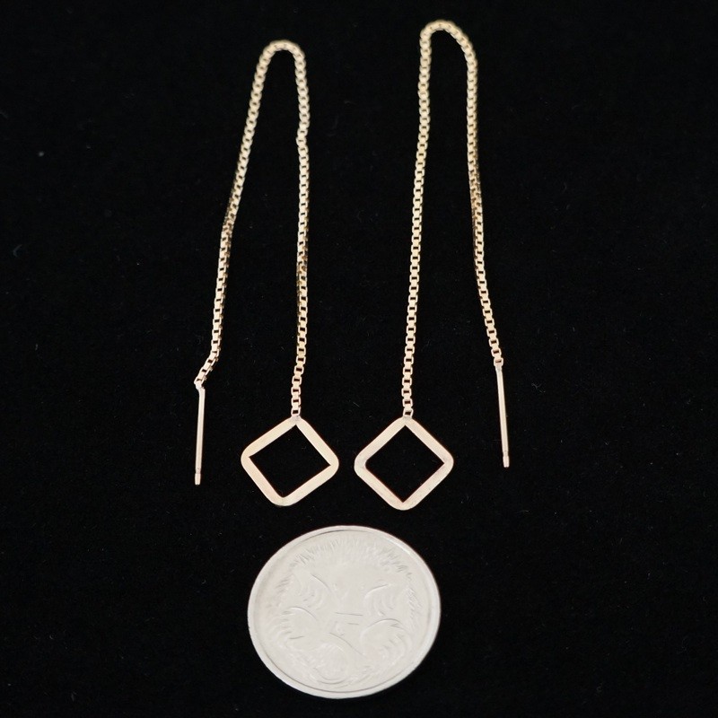 10.5mm Flat Diamond Ear Threads Gold Filled Earring Inspire With Wire