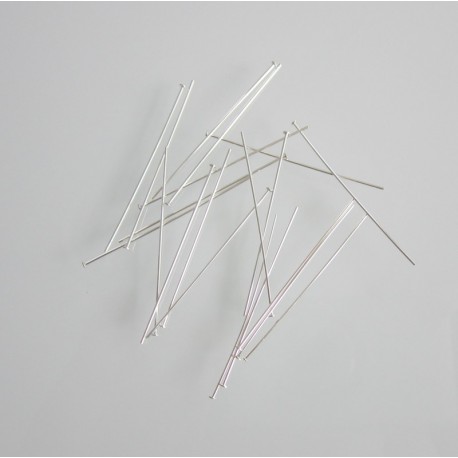 Head Pin 38mm Sterling Silver - Pack of 20