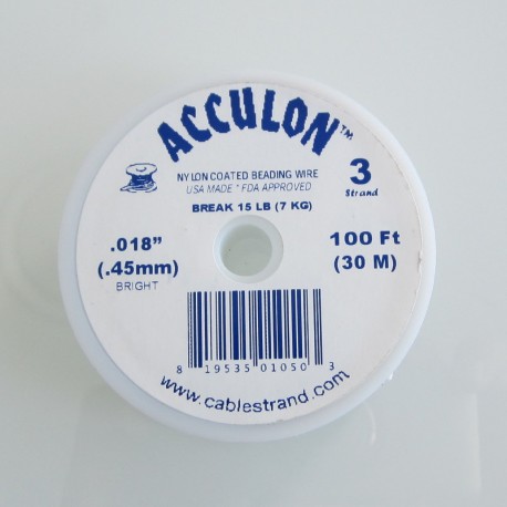 Acculon 0.45mm 3 Strand Beading Wire - Clear 30m