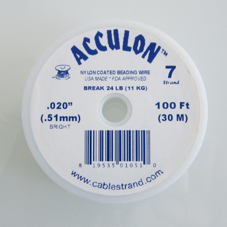 Acculon 0.51mm 7 Strand Beading Wire - Clear 30m Wire