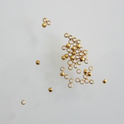 Crimp 2mm Round, Gold Coloured - Pack of 100