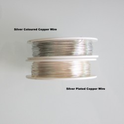 Wire, ParaWire™, silver-plated copper, round, 20 gauge. Sold per 6
