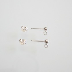 Sterling Silver Post Earring with 3mm Hollow Ball - 5 Pairs