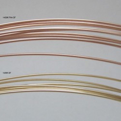 12 gauge Dead Soft Round 14k Rose Gold Filled Wire - 50cms Colour comparison