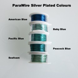 ParaWire 20ga Round Baby Blue Silver Plated Copper Wire - 5 Metres Compare Colours