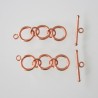 Copper 3 Ring Toggle Clasp 40x13mm