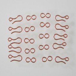 Copper Hook and Eye Clasp 22x7mm - Pack of 10