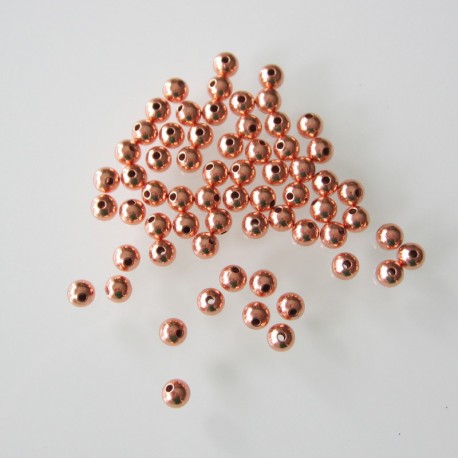 3mm Clear Coated Copper Beads - Pack of 100