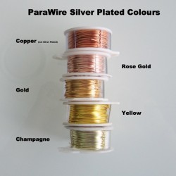 ParaWire 22ga Round Champagne Silver Plated Copper Wire - 7 Metres Compare Colours