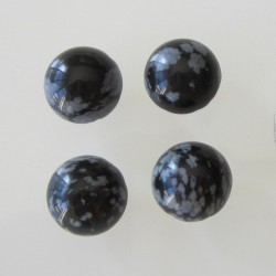 Snowflake Obsidian Round Cabochon - 10mm Pack of 2