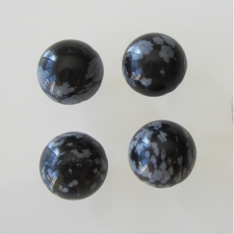 Snowflake Obsidian Round Cabochon - 10mm Pack of 2