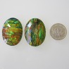 Resin Opalescent Black Oval Cabochon - 40x30mm Sold Individually Size Comparison