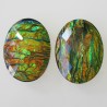 Resin Opalescent Black Oval Cabochon - 40x30mm Sold Individually