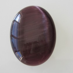 Cat's Eye Glass, Purple Oval Cabochon - 40x30mm Sold Individually