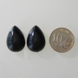 Acrylic Black Teardrop - 25x18mm Pack of 2 Size Comparison