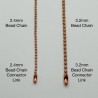 Comparison of 2.4mm and 3.2mm Bead Chain with respective Connector Links