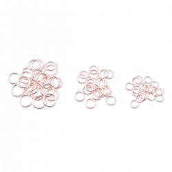 Mixed Pack of Rose Gold Colour Findings - Pack of 112 - Jump rings