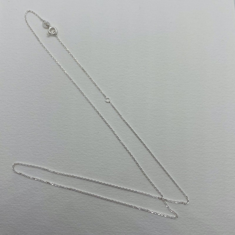 Finished Diamond Cut Cable 1mm Sterling Silver Necklace - 45-50cm