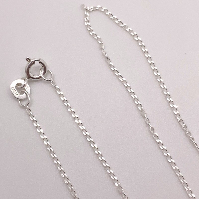 Finished 1.4mm Curb Sterling Silver Filled Necklace - 50cm Zoom