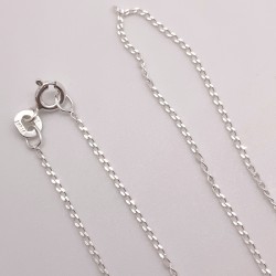 Finished 1mm Curb Sterling Silver Necklace - 50cm Zoom