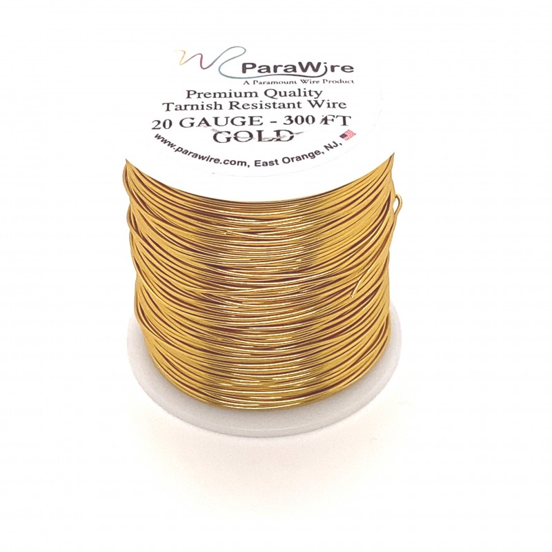 ParaWire 20ga Round Gold Finished and Silver Plated Copper  Wire - 90 Metres
