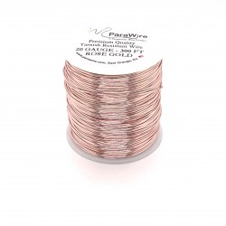 ParaWire 20ga Round Rose Gold Silver Plated Copper Wire - 90 Metres