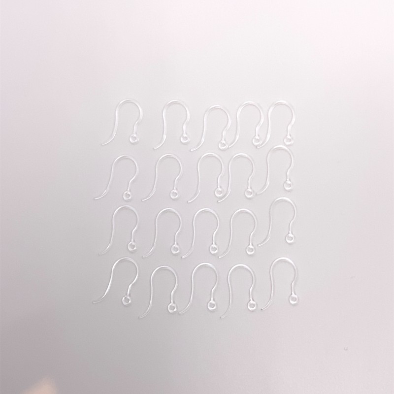 Acrylic Ear Wire Clear - 10 Pairs
