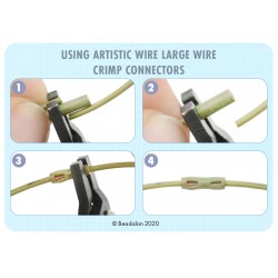 Artistic Wire Large Crimp Connector 16ga Tarnish Resistant Gold Coloured - Pack of 50 - Chart on how to use.