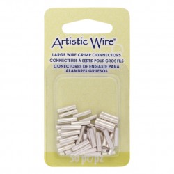Artistic Wire Large Crimp Connector 14ga Tarnish Resistant Silver Plated - Pack of 50