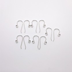Argentium Ear Wire with 2mm Ball End - 5 Pairs