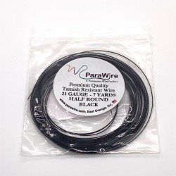 ParaWire 21ga Half Round Black Copper Wire with Anti Tarnish Coating - 6.4 Metres