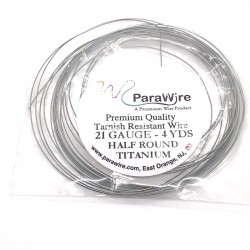 ParaWire 21ga Half Round Titanium Finished and Silver Plated Copper  Wire - 3.5 Metres