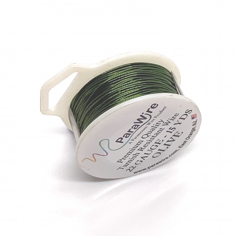 ParaWire 22ga Round Olive Copper Wire with Anti Tarnish Coating - 13 Metres