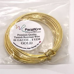 ParaWire 16ga Round Gold Finished and Silver Plated Copper  Wire - 4.5 Metres