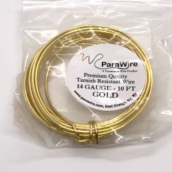 ParaWire 14ga Round Gold Finished and Silver Plated Copper  Wire - 3 Metres