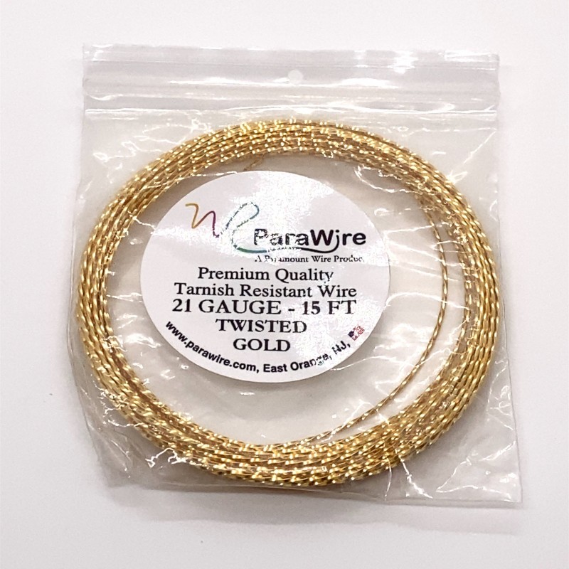 21 Gauge SQUARE GOLD Plated Wire Tarnish Resistant Parawire 