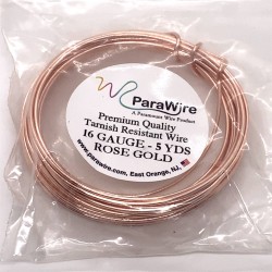 ParaWire 16ga Round Rose Gold Silver Plated Copper Wire - 4.5 Metres